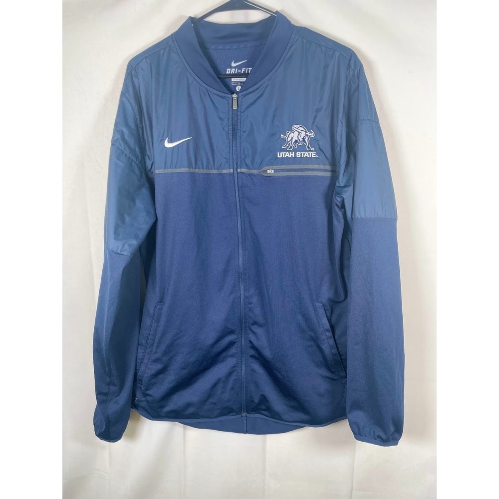 Nike Utah State Aggies Full Zip Jacket Blue Gray Size Large